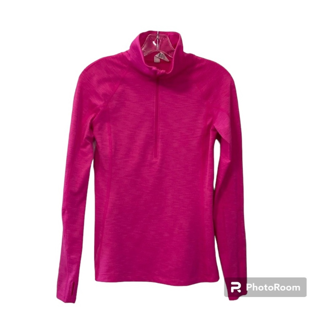 Under Armour Hot Pink Half Zip Long Sleeve Pullover Top With Thumbholes …